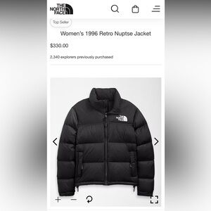The North Face Women’s 1996 Retro Nuptse Jacket Size Small Black